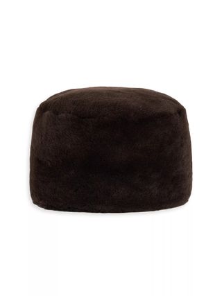 Toteme brown shearling pillbox hat