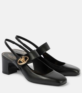 Mytheresa Valentino Garavani leather slingback mary janes