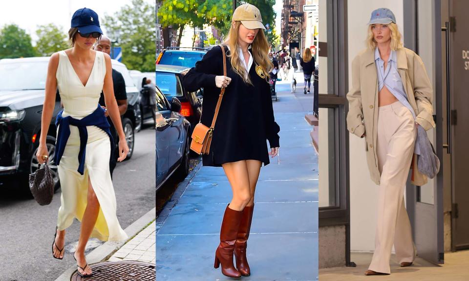 Kendall Jenner, Taylor Swift, and Elsa Hosk seen wearing Polo Ralph Lauren caps.