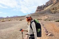 The Alchemi Labs Desert Hat plays nicely with backpacks, even before...