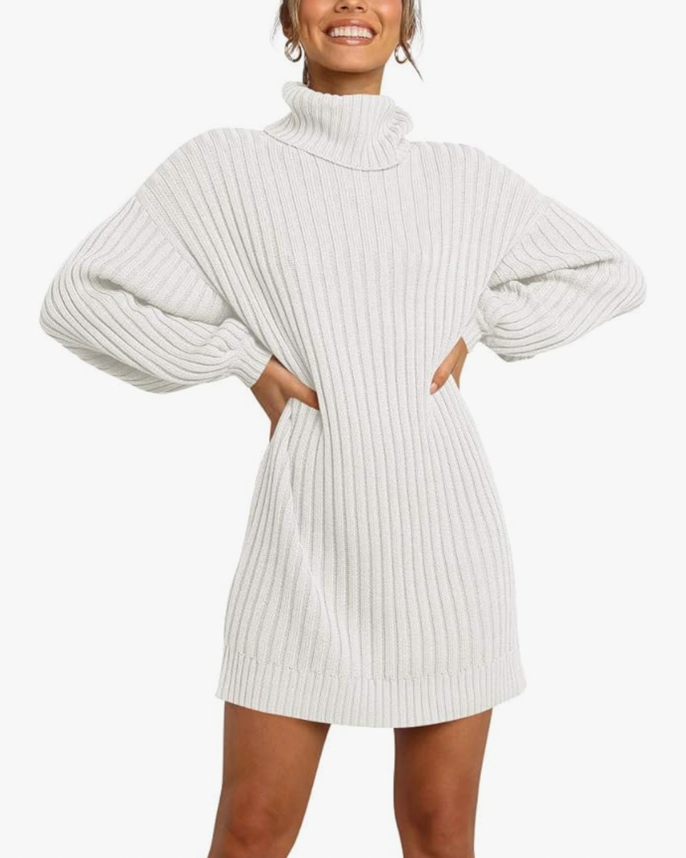 Oversized Turtleneck Sweater Dress