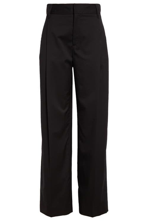 Straight-Leg Stretch Wool Trousers