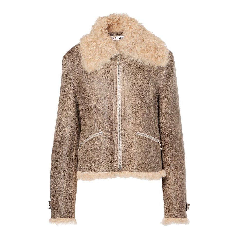 Distressed Shearling Jacket