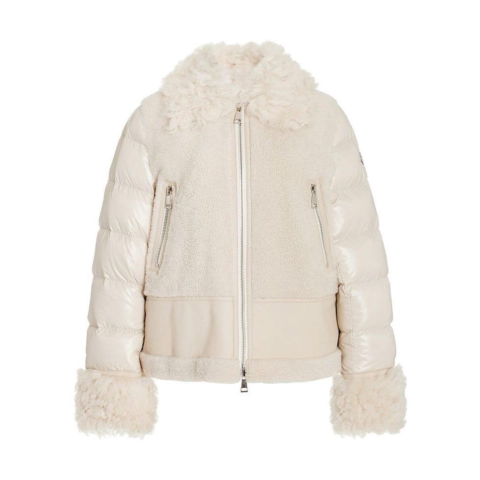 Gaillands Shearling-Trimmed Leather Down Jacket