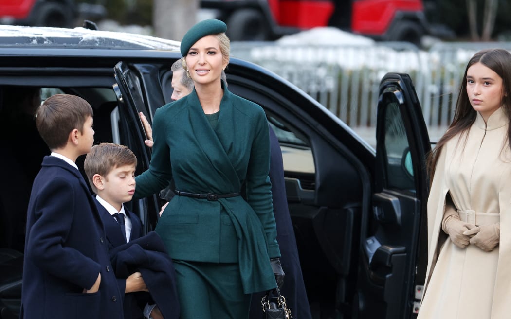 Ivanka Trump, daughter of US President-elect Donald Trump, arrives with her family for services at St. John's Church on January 20, 2025 in Washington, DC. Donald Trump takes office for his second term as the 47th president of the United States.