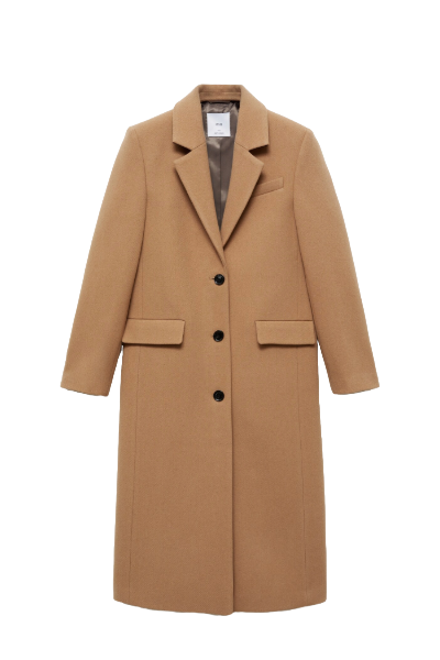 Mango Long Structured Wool Coat (Was $200) 