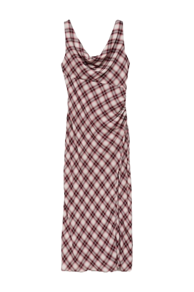 Mango Check-Print Midi-Dress (Was $100) 